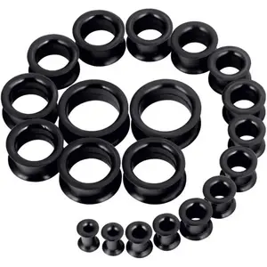 20pcs Tunnels Kit 2g-1" Silicone Ear Skin Gauges Plugs Ear Expander Stretching Set