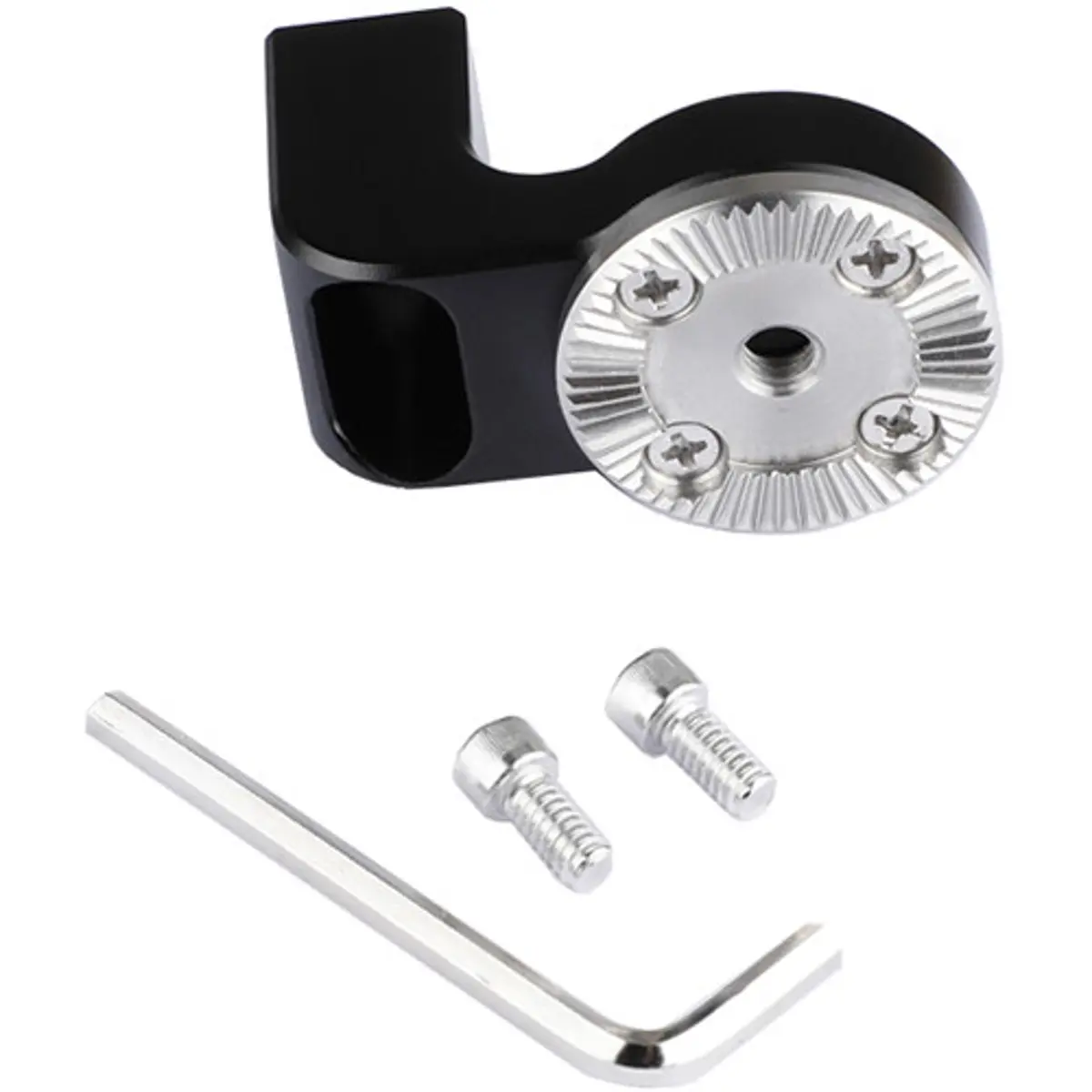 CAMVATE ARRI Rosette M6 Female Thread Adapter with 1/4"-20 Mount, L-Shape