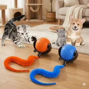 Interactive Cat Toy with Chirping & Motion Activation! Red LED Ball Zooms Fast on Carpets & Indoors. Fun Pet Gift for Your Kitty. Perfect Indoor Play. Automatic Rolling Ball