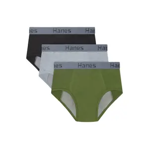 Hanes Confident Nights Boys' Brief, 3-Pack, Lined ' Nighttime Underwear, Comfortable Overnight for