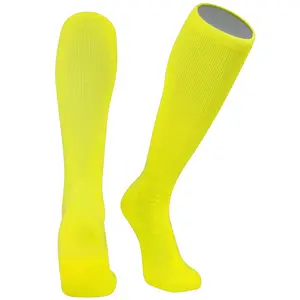 Allsport Knee High Socks - Moisture Wicking Athletic Tube Socks with Arch and Ankle Support (Neon Yellow)