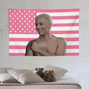 hamzah tapestry Funny Pink flag Poster Tapestry for College Dorm Decor, Outdoor Party, Patio Yard, Room Decor Merch Decorative Light Peach Wall