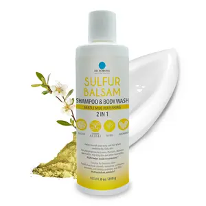 Dr. Robaina Sulfur Shampoo & Body Wash - Deep Cleansing & Scalp Relief for Itchy, Flaky Skin (8 fl oz)