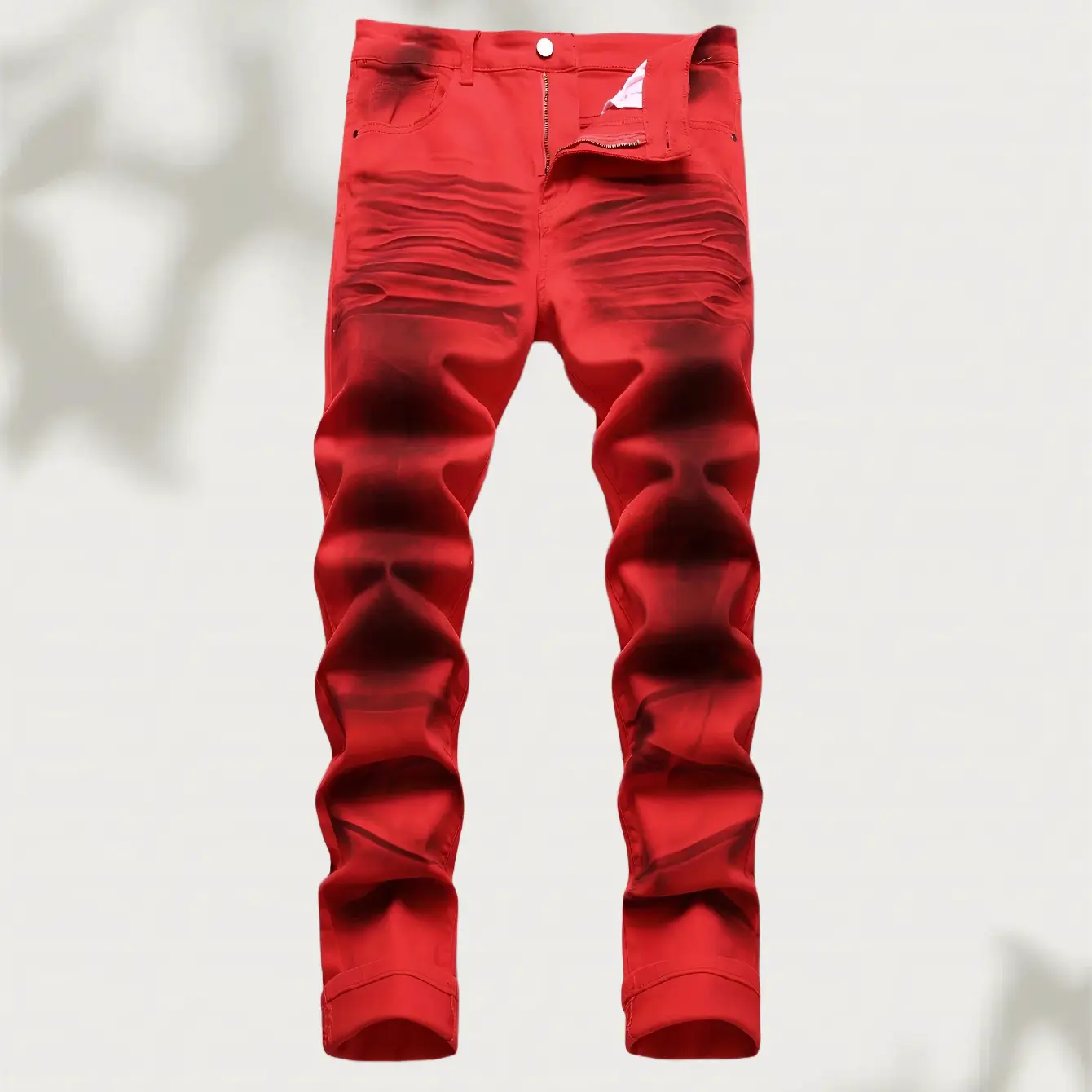 printed jeans stretch casual slim fit trousers,  red and black printed whisker stretch slim fit jeans casual trousers, jeans vintage casual slim fit trousers, black  jeans,  street stretch jeans pocket denim jean jun  bao  ss  jeans  All Ripped Men's y2k