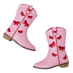 Cowgirl Red + Pink Bow Boots