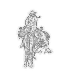 Ride Rank Western Rodeo Line Art Sticker