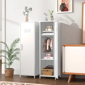 Steel Storage Locker Cabinet, Multi-color Metal Locker with Magnetic Door and Two Adjustable Shelves, Metal Storage Locker for Office, home, gym, school and employee