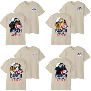 Custom Busch Apple Dog T-Shirt, Persionalize Retro Golden Retriever Beer Graphic Tee, Summer Outdoors Shirt, Cool Puppy Wearing Sunglasses Busch Tshirt, Funny Dog Lover Beer Gift 2026