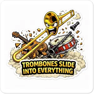 Trombones Slide into Everything Die-cut stickers