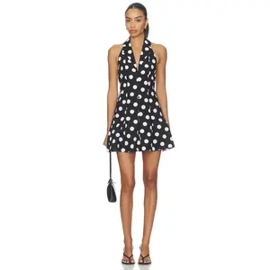 SANS FAFF Lucca Mini Dress in Black & White Polka Dot
