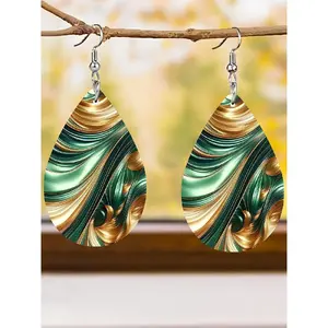 Abstract Wave Pattern, Statement Earrings, Fashionable Jewelry for Women, Trendy All-match & Exquisite Jewelry for Birthday Gift