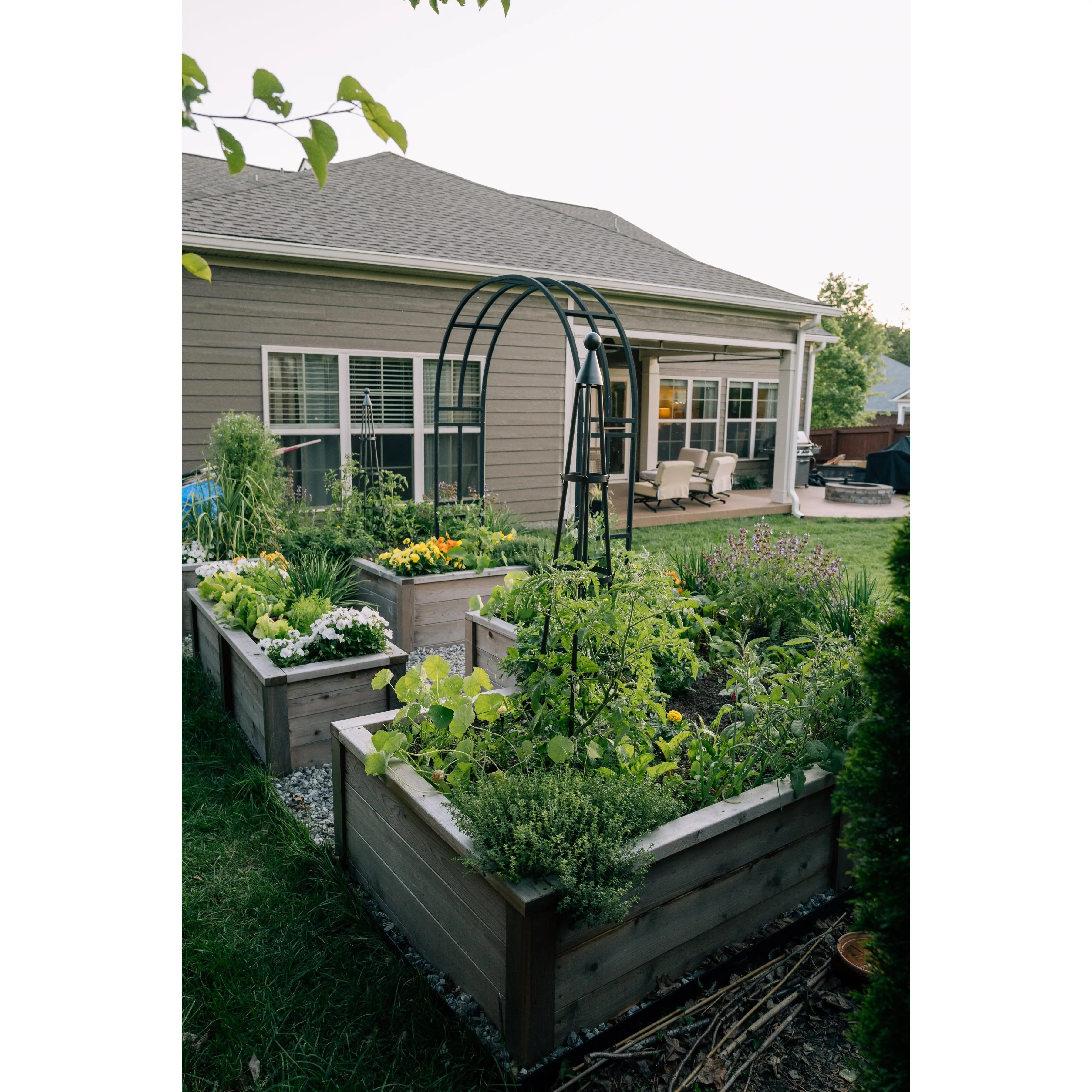 Gardenary L-Shape Cedar Kitchen Garden Raised Bed