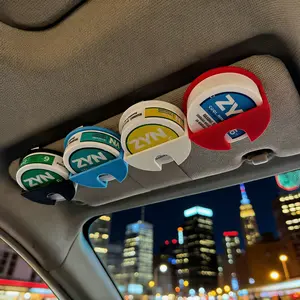 Universal Clip - On Car Visor Dip Can Holder, Compact Durable Organizer,Essential Accessory for Zyn Pouches,Gift for Boyfriends or Husbands, Also Great for Free Storage | Perfect for Cars, Trucks, SUVs