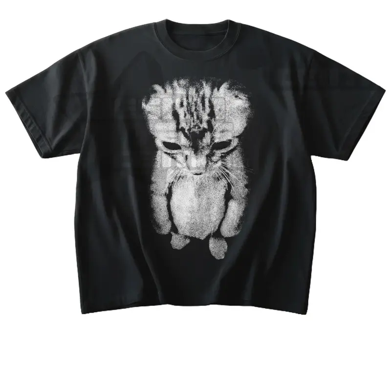 Sad Meme Cat Tshirt, 100% Cotton Unisex Short Sleeve Animal Gift, Funny Shirt,100% Cotton,Casual Summer T-Shirt with Crew Neck,Perfect Gift For Friends & Family,Lounge & Casual Attire