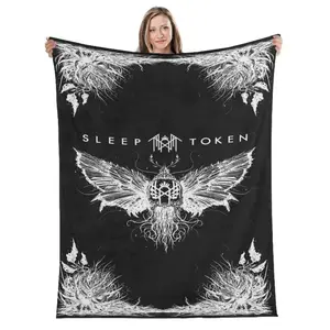 SG Sleep Token Plush Blanket, Rock Band Fan Bedroom Plush Blanket, Music-Themed Blanket, Fan Home Bedding Gift, Sleep Token Fan Apparel, Printed Flannel---Warm Haven Textiles