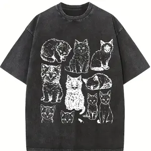 Cats 90s Vintage Tattoo Style Tshirt, Retro Comfort Colors® Y2k Kitten Shirt, Cat Lovers Gift, Cute Cat Shirts,Nature Unisex Adult Pet Shirt