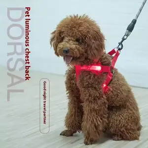 LED Light Pet Harness for Outdoor Use - Adjustable Comfort Dog Chest Strap with USB Rechargeable Function, Pet Supplies