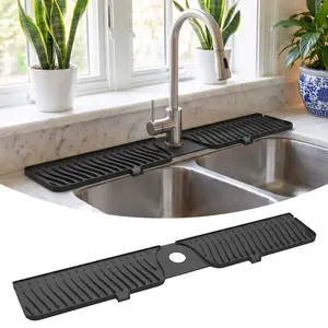 Kitchen Sink Faucet Pad, Silicone Foldable Splash Guard, Drain Mat, Faucet Protector, Kitchen Sink Accessories, Durable and Easy to Clean