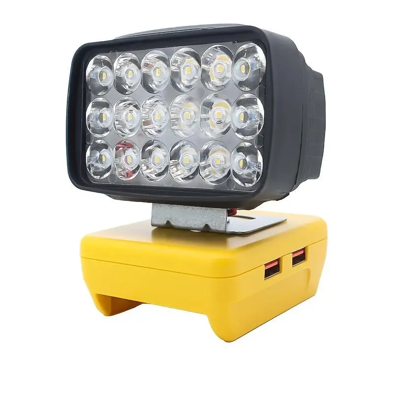Portable LED Working Light, Batteries Required Cordless LED Job Site Light, Dual USB A Interface Fast Charging Outdoor Emergency Work Light (Batteries