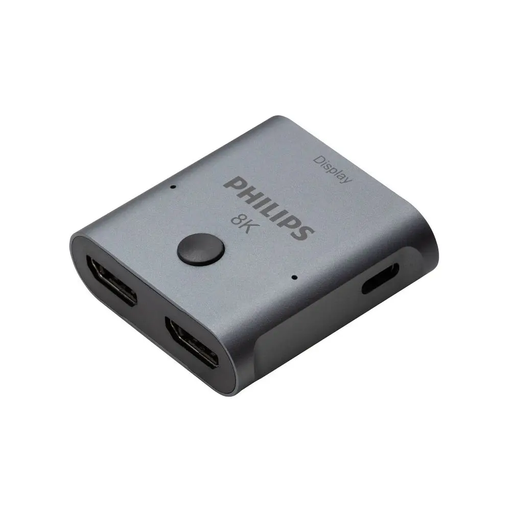 Philips 8K HDMI 2-Port Switch - Silver: AV Switches 2-Way HDMI Connection