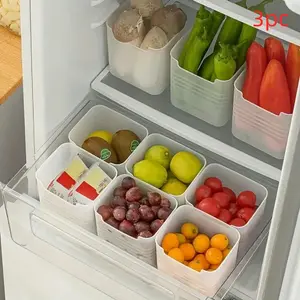 Refrigerator Organizer Box, Fridge Organizer, 3pcs Refrigerator Food Storage Box, Fruit & Food Storage Box, Kitchen Storage Container, Refrigerator Accessories