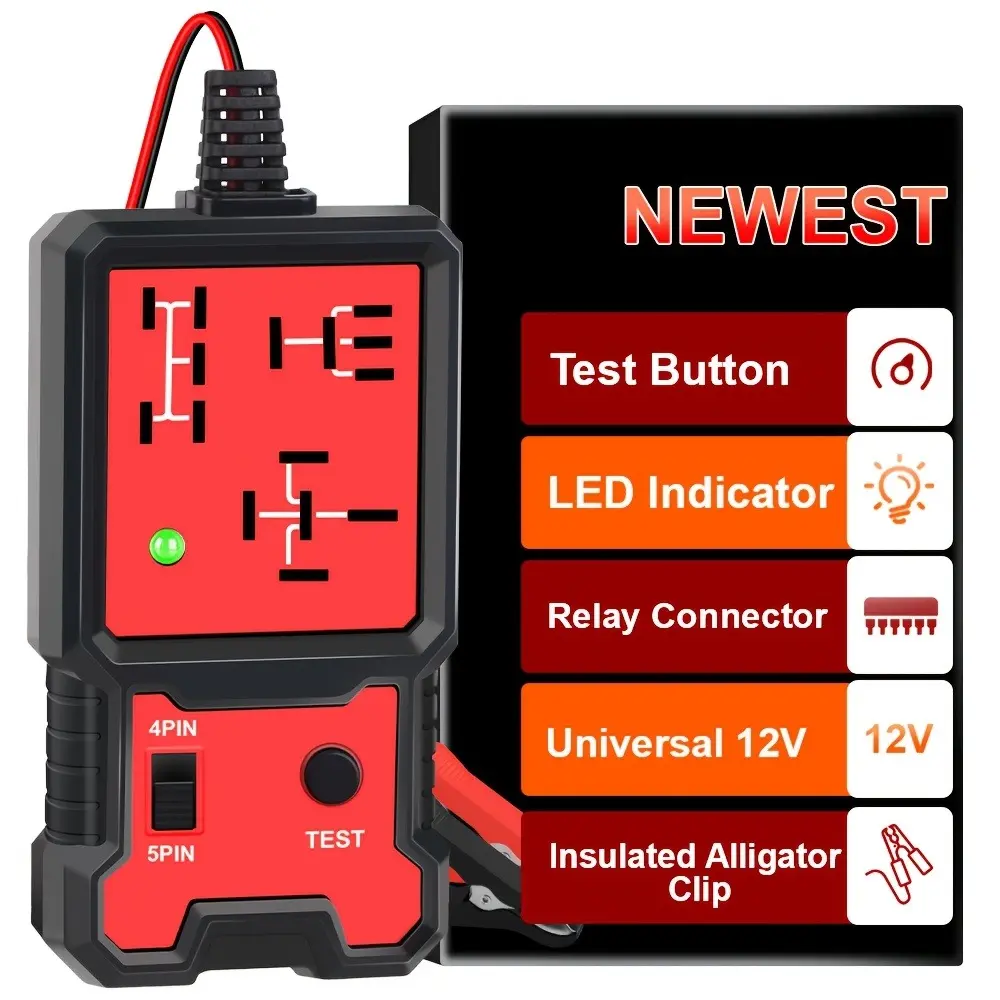 LED indicator car battery tester, automotive electronic relay tester, car relay tester, universal, 12V