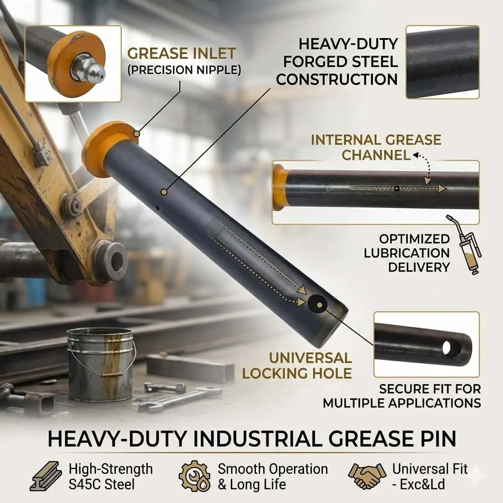Excavator Bucket Pin Multiple Sizes Compatible with Nissans Caterpillar Hitachi Brand Construction Machinery Parts