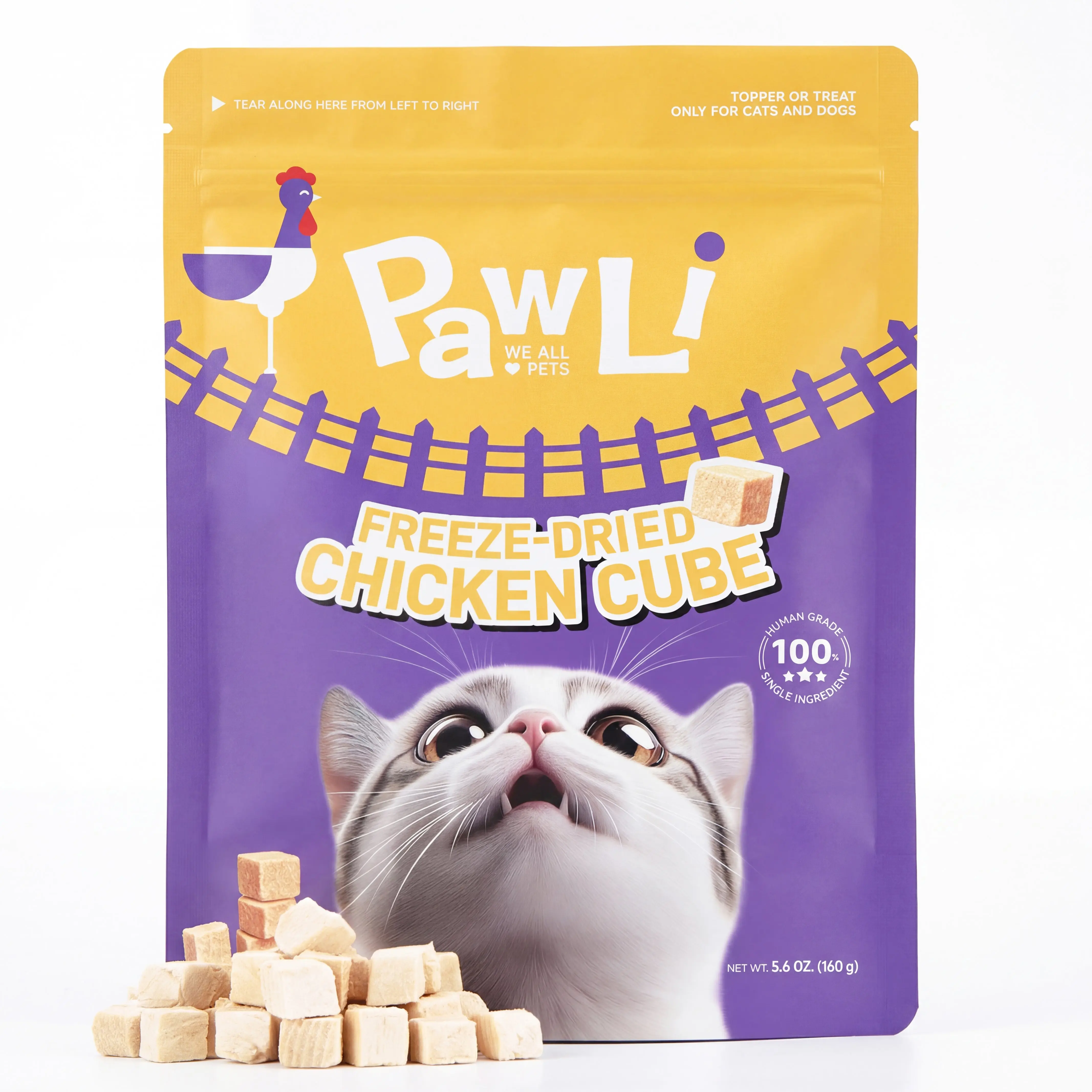 Freeze-Dried Chicken Cube Treats for Dogs & Cats | PAWLI