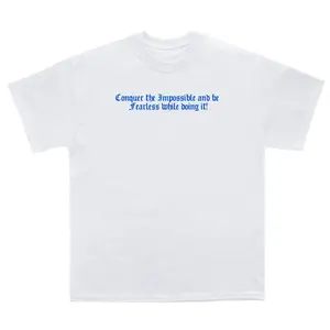 "Conquer The Impossible" Fearless Tee ( ROYAL BLUE) Crew Neck Cotton