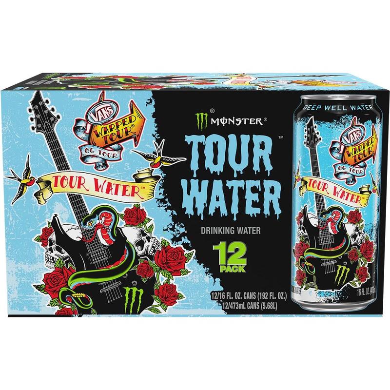 Monster Tour Water by Monster Energy, Deep Well Water, 16oz (Pack of 12)