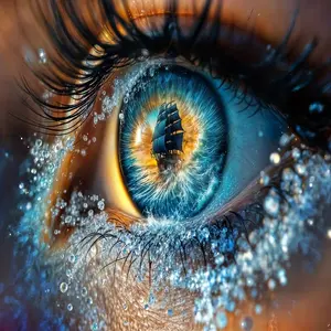 New DIY 5D Diamond Painting Kit, Water Crystal Eyes Theme, Full Drill Mosaic Art, Home Wall Decor Gift, Large Size