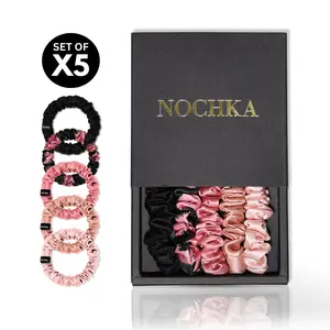 NOCHKA 100% Pure Mulberry Silk Scrunchie Shades (Set of 5) for Luxurious Hair Care and Stunning Results - Premium Frizz Prevention Scrunchie Set for All Hair Types - Made in USA