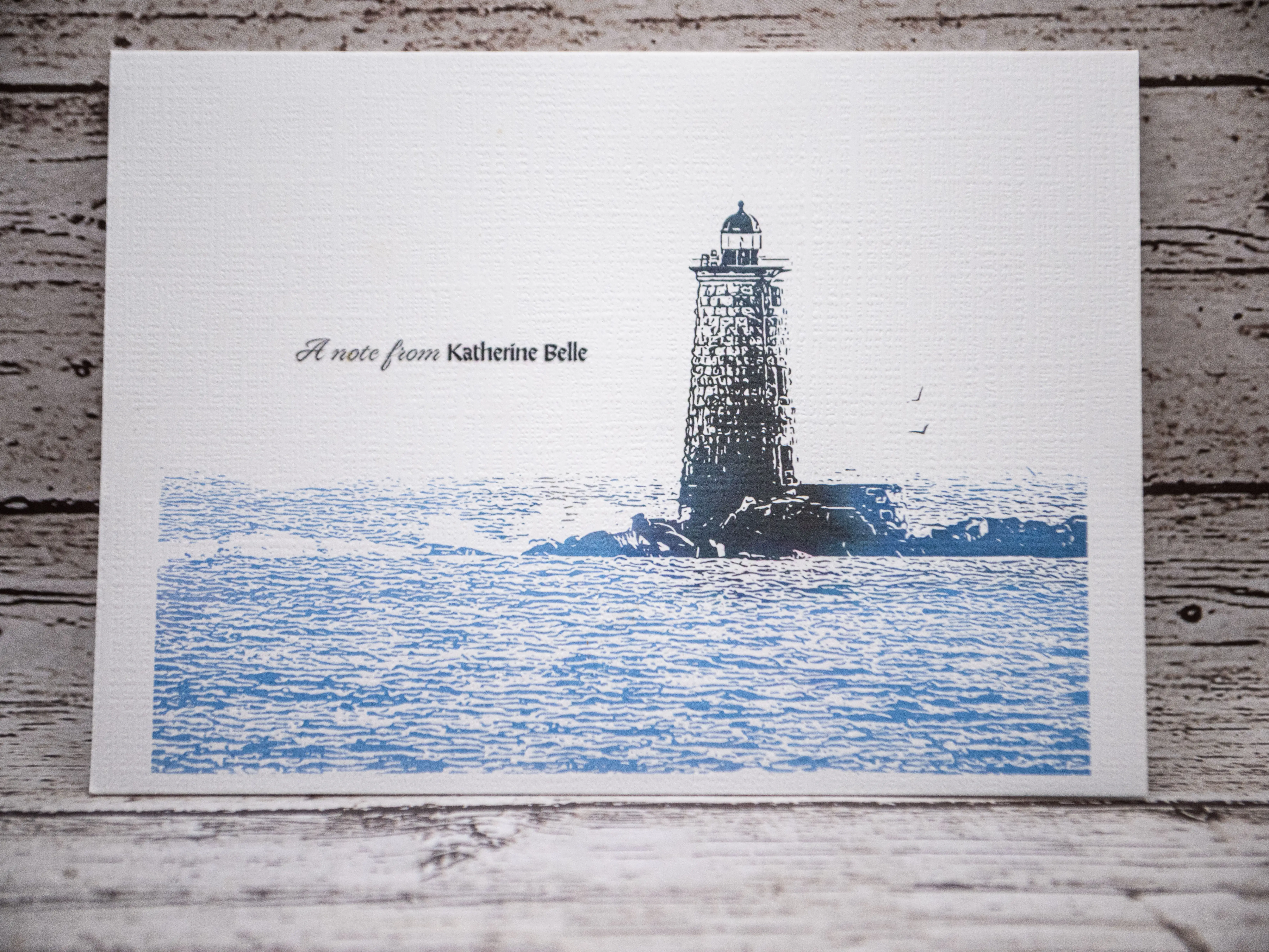 Personalized Notecards with Envelopes Featuring A Lighthouse - 4.5 x 6.25 Inches, High-Quality Linen Paper, Blank Inside, Perfect for Thank You  & Birthday Cards stationery supplies note