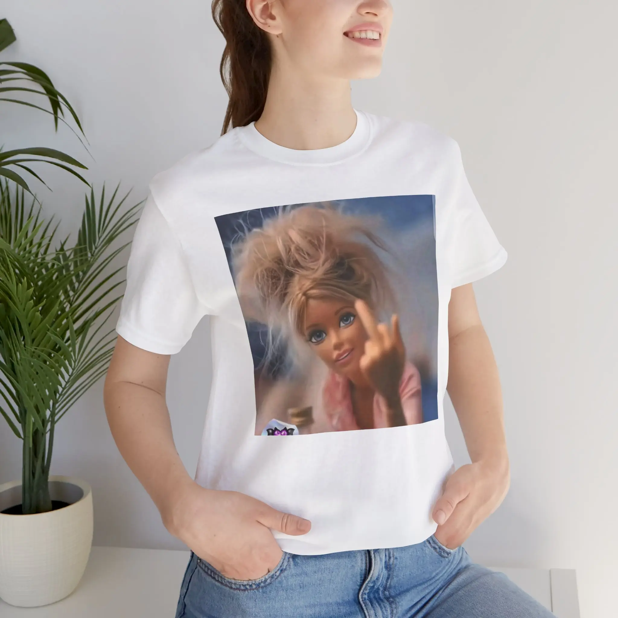 Blonde Doll Middle Finger Tee | Rude Barbie Style Graphic T-Shirt