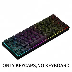 (Keyboard not included)Glowing Contour PBT Keycaps Set - Double-Shot Shine-Through Backlit Keycaps for 100% 108/87/65/60% Layouts | Cherry Profile White & Black Keycaps, ASMR Silent Gaming Keyboard Upgrade & RGB Gift for Gamers boyfriend gift