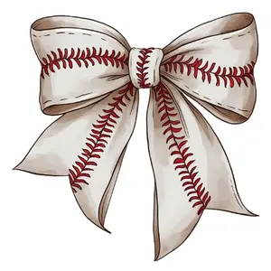 Baseball Bow Direct To Film Print, DTF Print, Ready To Press Print For T-Shirts