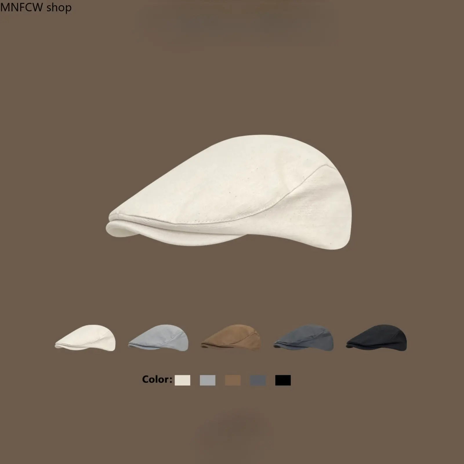 Unisex Cotton Solid Japanese-Style Minimalist Painter Hat - Retro Newsboy Beret, Medium Size 56-58cm, All-Seasons Face-Slimming Vintage Streetwear Cap for Sports & Outdoor Camping & Hiking