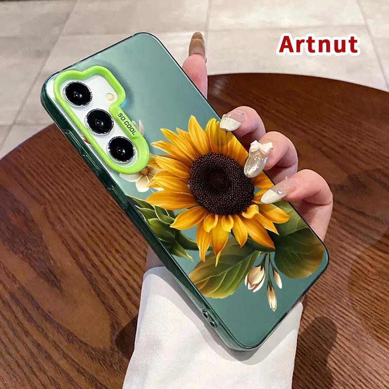 Sunflower Pattern IMD Polycarbonate Phone Case - Shockproof, Rugged, Durable Shell for Galaxy S22 Ultra, S23, S23+, S24 Plus, S25 - Protective Casing Phone Accessories for Girls, Smartphone, Handheld