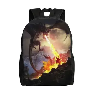 dungeons and dragons Men Women Backpack with All Over Print 15 Laptop Sleeve Waterproof