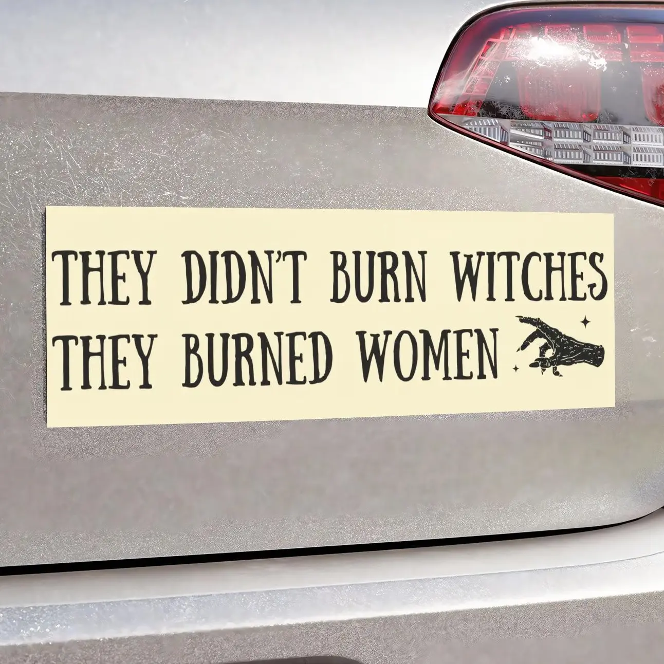 Feminist Bumper Magnet, Anti-Patriarchy Bumper Sticker, Leftist Car Magnet for Women Spooky Car Stickers, Witch Magnetic Bumper Sticker, Funny Bumper Sticker, Cute Car Stickers, Car Magnet.