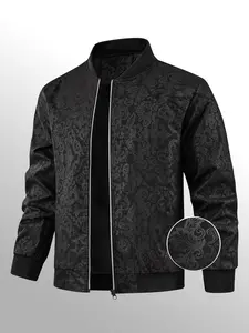 Men’s Jacket Men’s Outdoor Sports Jacket Sports Shirt Windbreaker Steel‑embroidery Phoenix Print Textured Flight Jacket Fashionable Versatile Trendy