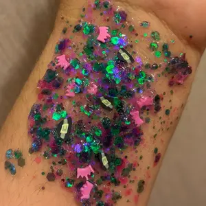 KFB Denim & Co - Wicked pink and green hair and body glittetr