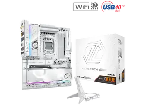 ASRock X870E Taichi White AM5 AMD X870E EATX Motherboard - Wi-Fi 7, PCIe 5.0, USB4, DDR5 8200+ (OC), 10GbE LAN