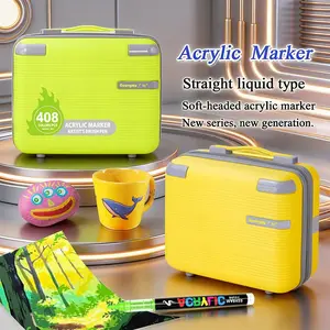 Guangna 360 Color Liquid Soft Tip Acrylic Markers Set, Professional Grade Colors, Hard Case Storage, Multi-Material Compatibility, Art Supplies