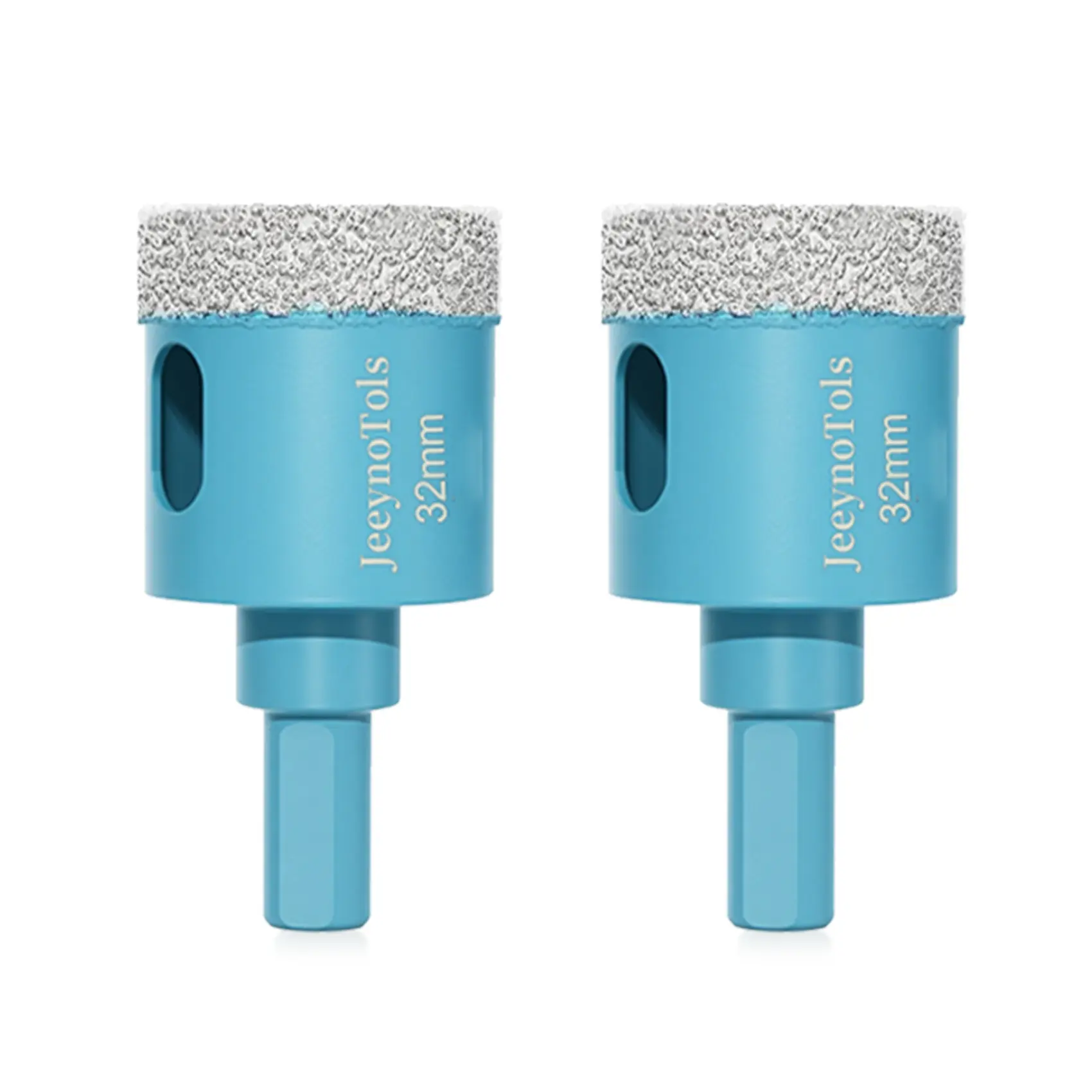 2pcs/Pack 1-1/4"(32mm) Dry Diamond Core Drill Bit - Diamond Hole Saw Tile Core Drill Bit With Triangle Shank For Porcelain Tiles, Stoneware, Ceramic, Marble, Granite, Hole Saw Drill Bit, Tile Drill Bits, Dry Tile Bit, Diamond Drill Cutting
