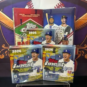 (PYT 69) 1 2026 TOPPS SERIES 2 HOBBY BOX, 1 2025 TOPPS CHROME PLATINUM HOBBY BOX & 3 TOPPS FINEST MEGAS!!