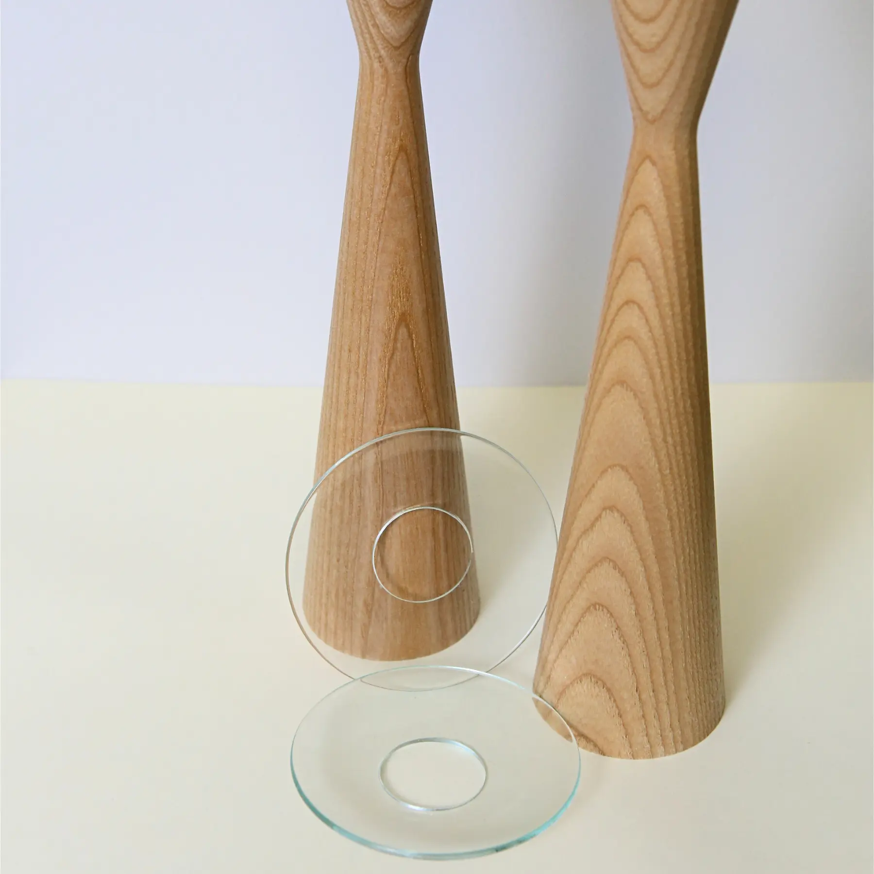 Shabbat Candleholder Glass Collar Set