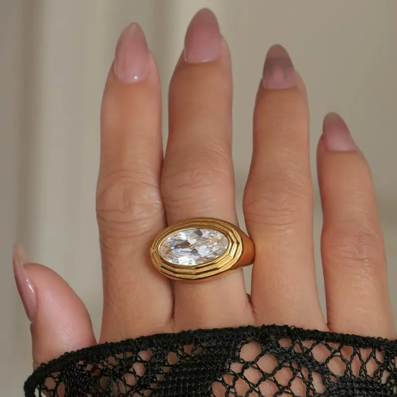 Vintage Zircon Ring - Luxury Stainless Steel, Waterproof, Tarnish Free, Exclusive Design