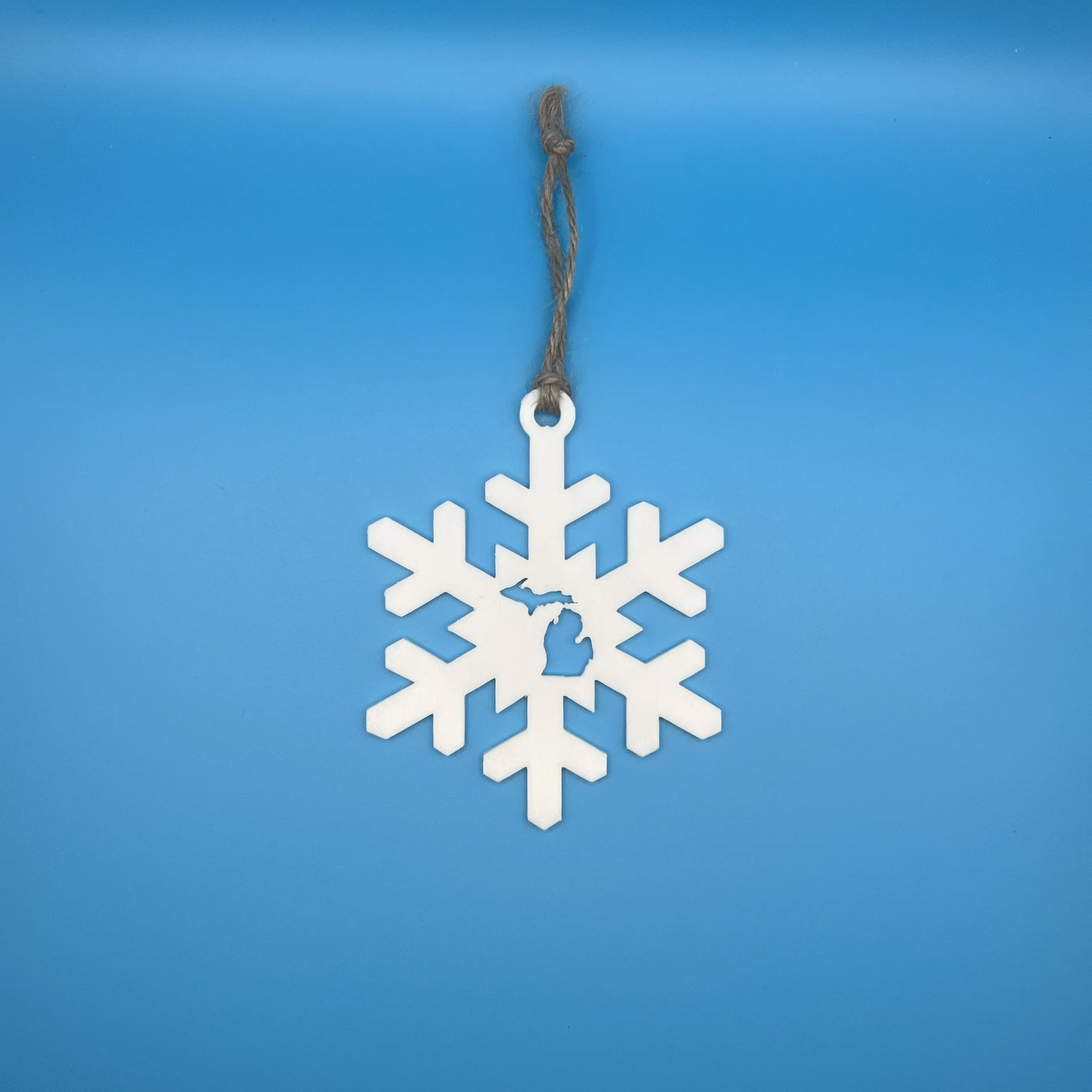 Michigan Snowflake Ornament State Christmas Tree Decoration