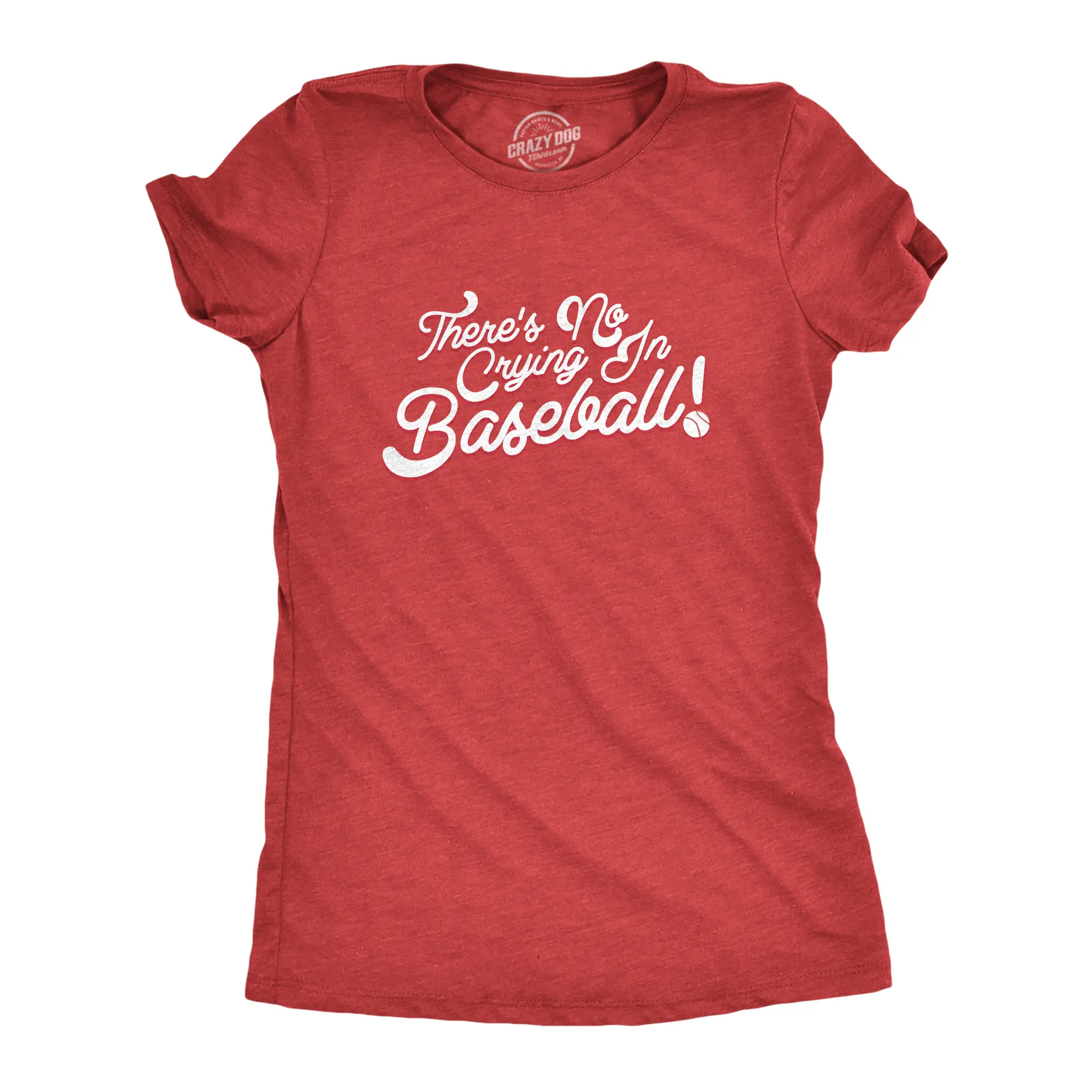 No Crying In Baseball T Shirt League of their Own Movie Quote Tee for Women Funny Womens T Shirts Cute Vintage Fashion Casual Ladies T-Shirt Gift Baseball Tops for Women Funny Movie Top Women's Novelty Tees Red